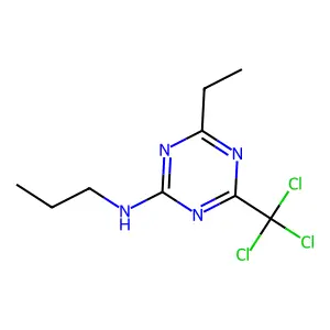 4-ethyl-N-propyl-6-(trichloromethyl)-1,3,5-triazin-2-amine structure