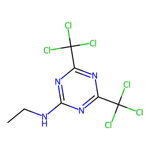 1,3,5-Triazin-2-amine, N-ethyl-4,6-bis(trichloromethyl)- structure