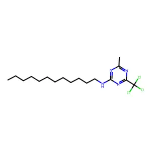 1,3,5-Triazin-2-amine, N-dodecyl-4-methyl-6-(trichloromethyl)- structure