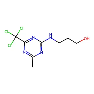 3-[[4-Methyl-6-(trichloromethyl)-1,3,5-triazin-2-yl]amino]propan-1-ol structure