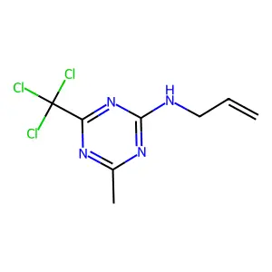 4-methyl-N-prop-2-enyl-6-(trichloromethyl)-1,3,5-triazin-2-amine structure