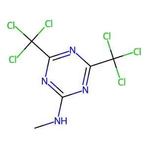 1,3,5-Triazin-2-amine, N-methyl-4,6-bis(trichloromethyl)- structure