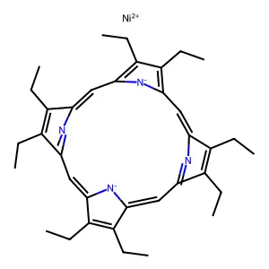 Nickel octaethylporphyrin structure