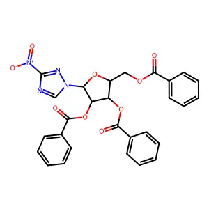 [3,4-Dibenzoyloxy-5-(3-nitro-1,2,4-triazol-1-yl)oxolan-2-yl]methyl benzoate structure