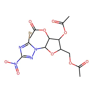 5-Bromo-3-nitro-1-(2,3,5-tri-o-acetylpentofuranosyl)-1h-1,2,4-triazole structure