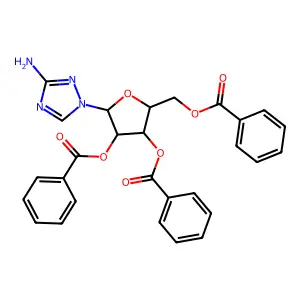 [5-(3-Amino-1,2,4-triazol-1-yl)-3,4-dibenzoyloxyoxolan-2-yl]methyl benzoate structure