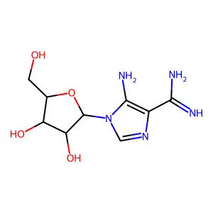 2-[4-(diaminomethylidene)-5-iminoimidazol-1-yl]-5-(hydroxymethyl)oxolane-3,4-diol structure