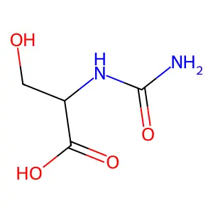 (2R)-2-(carbamoylamino)-3-hydroxypropanoic acid structure