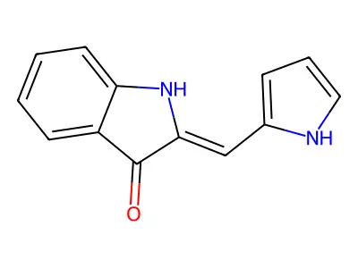 2-((1h-Pyrrol-2-yl)methylene)indolin-3-one structure