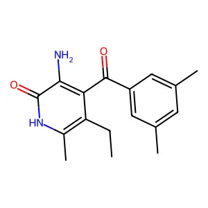 3-amino-4-(3,5-dimethylbenzoyl)-5-ethyl-6-methyl-1H-pyridin-2-one structure