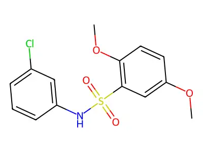 2,5-dimethoxy-N-(3-chlorophenyl)benzenesulfonamide structure