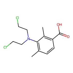 Benzoic acid, 3-(bis(2-chloroethyl)amino)-2,4-dimethyl- structure