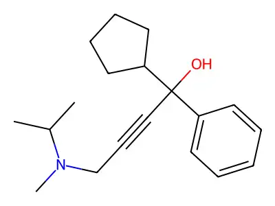 1-Cyclopentyl-4-[methyl(propan-2-yl)amino]-1-phenylbut-2-yn-1-ol structure