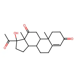 17-hydroxypregn-4-ene-3,12,20-trione structure