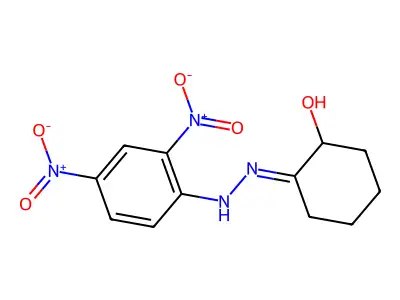 2-Hydroxycyclohexanone 2,4-dinitro-phenylhydrazone structure