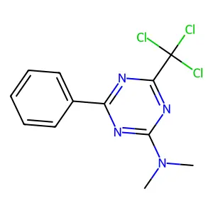 s-Triazine, 2-(dimethylamino)-4-phenyl-6-(trichloromethyl)- structure
