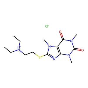 Caffeine, 8-((2-(diethylamino)ethyl)thio)-, hydrochloride structure