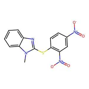 Benzimidazole, 1-methyl-2-(2,4-dinitrophenylthio)- structure