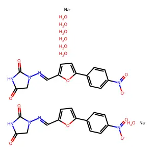 Dantrolene, sodium salt hemi 7-hydrate structure