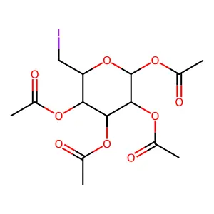 alpha-D-Glucopyranose, 6-deoxy-6-iodo-, tetraacetate structure