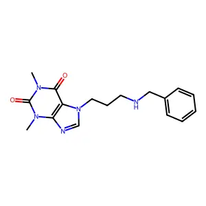 7-(3-(Benzylamino)propyl)-3,7-dihydro-1,3-dimethyl-1H-purine-2,6-dione structure