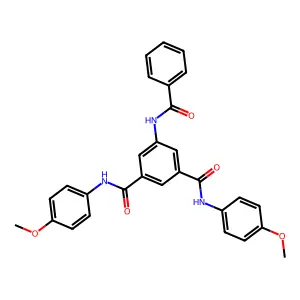 5-benzamido-1-N,3-N-bis(4-methoxyphenyl)benzene-1,3-dicarboxamide structure