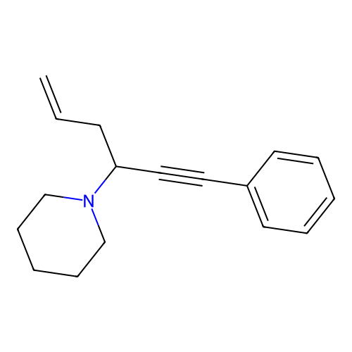 1-(1-Phenylhex-5-en-1-yn-3-yl)piperidine structure