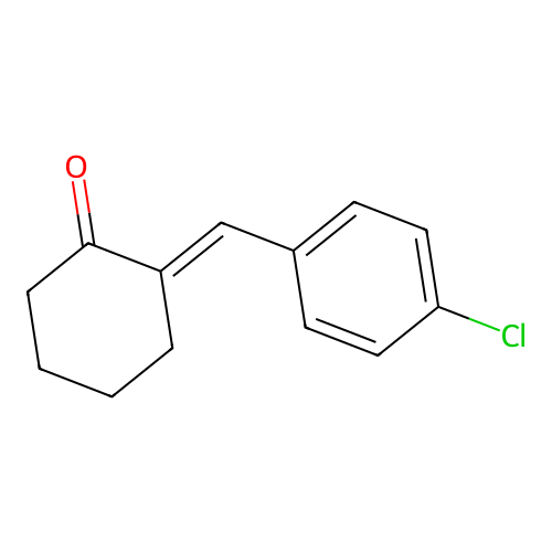 (2E)-2-[(4-chlorophenyl)methylidene]cyclohexan-1-one structure