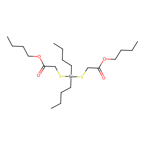 Butyl 2-[(2-butoxy-2-oxoethyl)sulfanyl-dibutylstannyl]sulfanylacetate structure