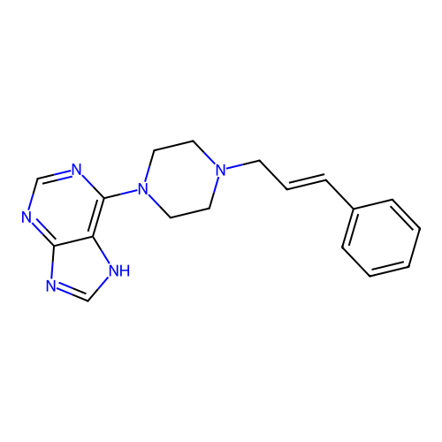 9H-Purine, 6-(4-cinnamyl-1-piperazinyl)- structure