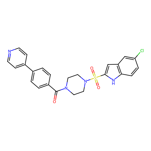 1-(5-Chloroindol-2-ylsulfonyl)4-[4-(pyridin-4-yl)benzoyl]piperazine structure