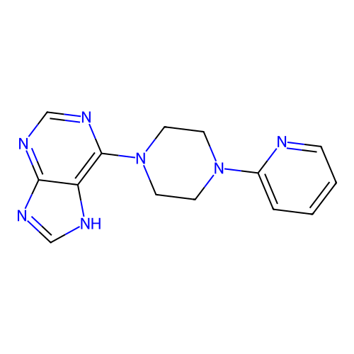 6-(4-(pyridin-2-yl)piperazin-1-yl)-9H-purine structure
