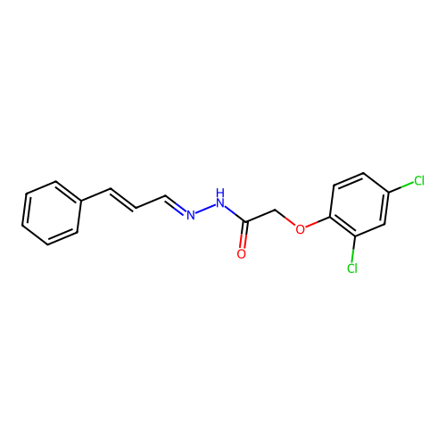 2-(2,4-Dichlorophenoxy)-N'-(3-phenyl-2-propenylidene)acetohydrazide structure