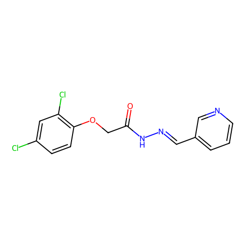 2-(2,4-dichlorophenoxy)-N-[(E)-pyridin-3-ylmethylideneamino]acetamide structure