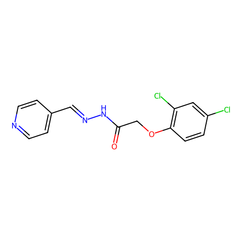 2-(2,4-dichlorophenoxy)-N'-[(E)-pyridin-4-ylmethylidene]acetohydrazide structure