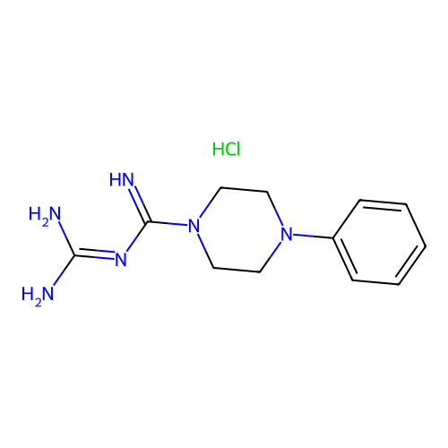 1-Piperazinecarboxamidine, N-amidino-4-phenyl-, monohydrochloride structure