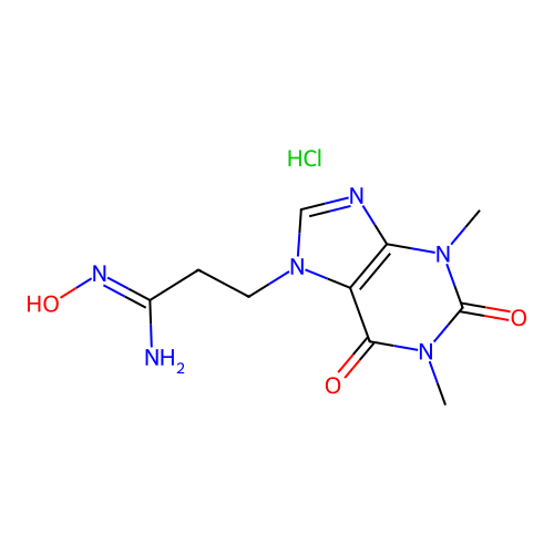 7-Theophyllinepropionamide, oxime, hydrochloride structure