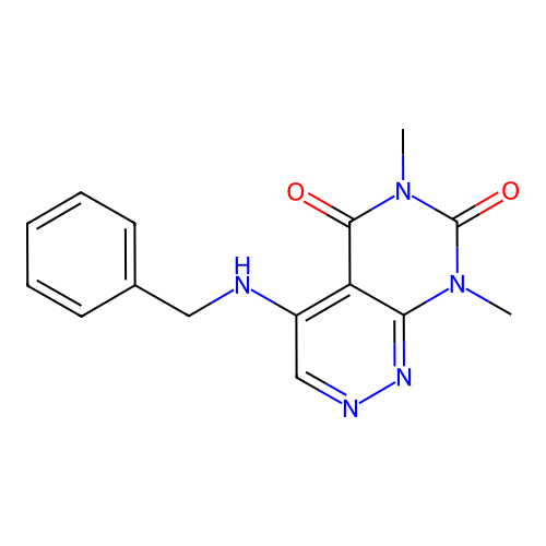4-(benzylamino)-6,8-dimethylpyrimido[4,5-c]pyridazine-5,7(6H,8H)-dione structure