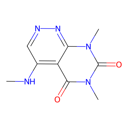 6,8-dimethyl-4-(methylamino)pyrimido[4,5-c]pyridazine-5,7(6H,8H)-dione structure