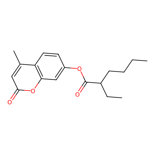 4-methyl-2-oxo-2H-chromen-7-yl 2-ethylhexanoate structure