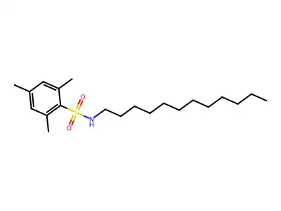N-dodecyl-2,4,6-trimethylbenzene-1-sulfonamide structure