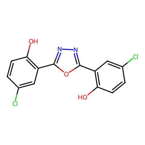 2,2'-(1,3,4-Oxadiazole-2,5-diyl)bis(4-chlorophenol) structure