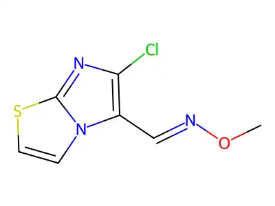 1-(6-chloroimidazo[2,1-b][1,3]thiazol-5-yl)-N-methoxymethanimine structure