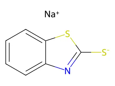 Sodium 2-mercaptobenzothiazole structure