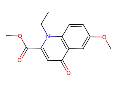 Methyl 1-ethyl-1,4-dihydro-6-methoxy-4-oxo-2-quinolinecarboxylate structure