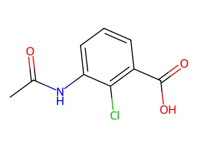 3-Acetamido-2-chlorobenzoic acid structure