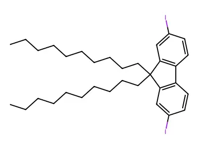 2,7-Diiodo-9,9-di-(3',7'-dimethyloctyl)-9H-fluorene structure