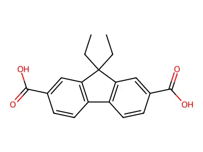 9,9-Diethyl-9H-fluorene-2,7-dicarboxylic acid structure