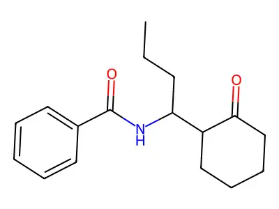 N-[1-(2-oxocyclohexyl)butyl]benzamide structure