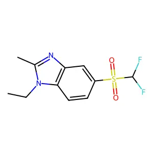 5-difluoromethanesulfonyl-1-ethyl-2-methyl-1H-1,3-benzodiazole structure
